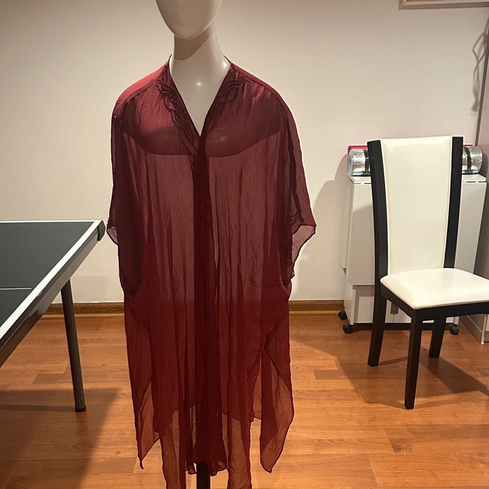 INC International Concepts Red Sheer Cover-Up